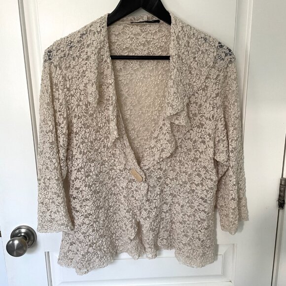Stunning Windsmoor Cream Lace Blazer Jacket-Size Medium/Large - Picture 8 of 11